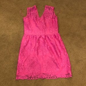 NWOT PINK LACE DRESS SZ L